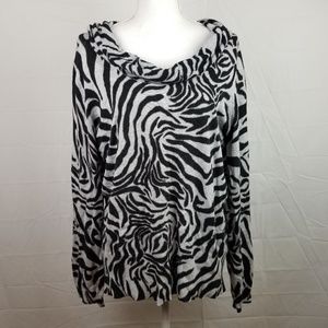 Chicos Womens sz  XL Gray Black Sweater